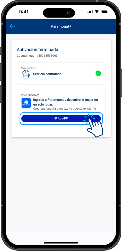 Paso 7 - Creacion de usuario Paramount+ residencial