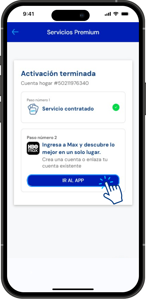 Paso 8 - Creacion de usuario HBO Max residencial