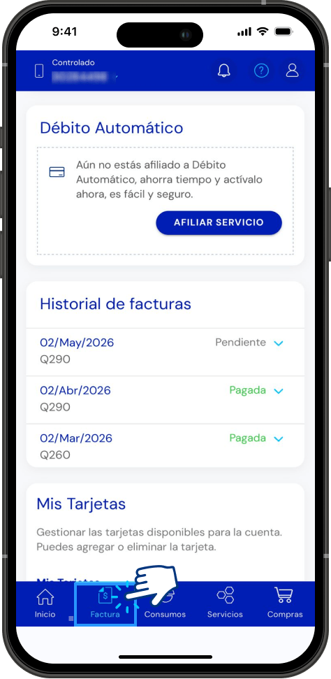 Paso 2 - Afiliarme a débito automático