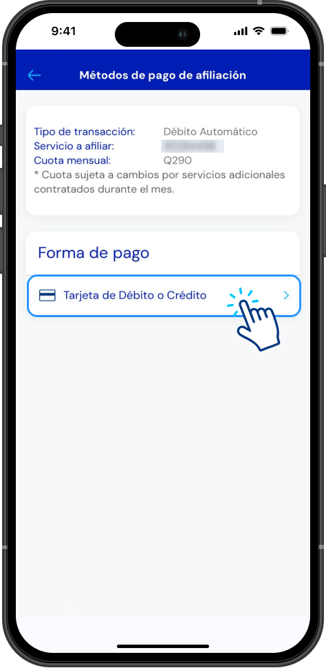 Paso 4 - Afiliarme a débito automático