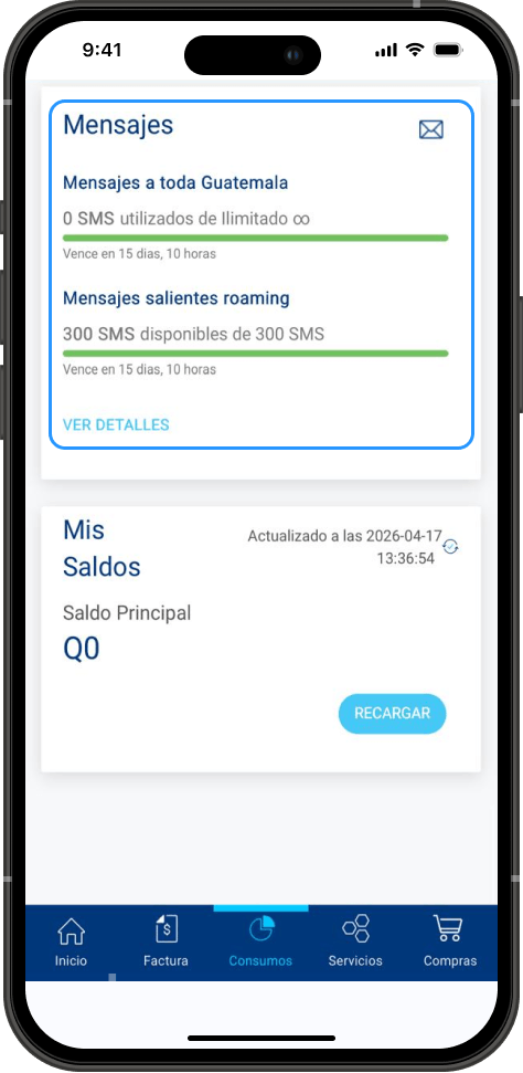Consumos en Tigo en Línea 8