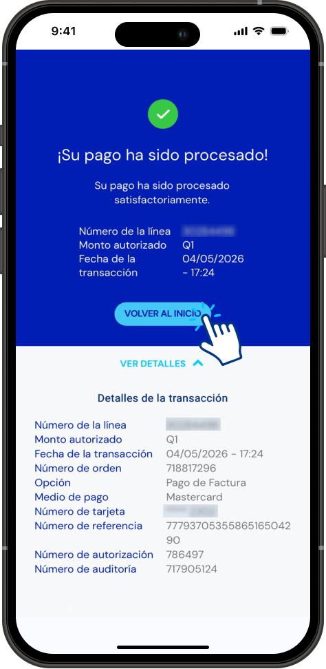 Paso 6 - Pago en Tigo en Línea App