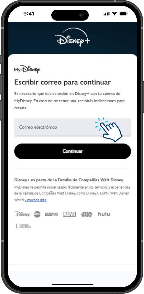 Paso 1 - Completar Activación Disney