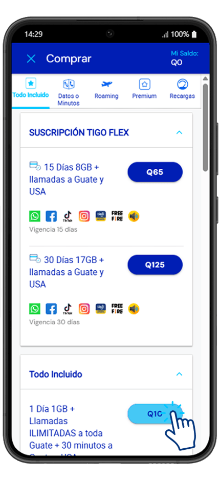 Paso 1 - Ingreso a Mi Tigo App