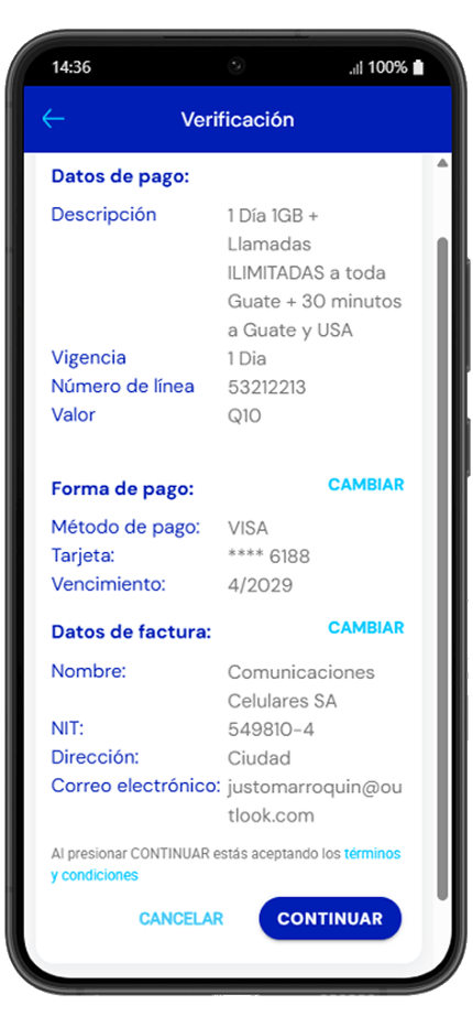 Paso 4 - Confirmación de compra