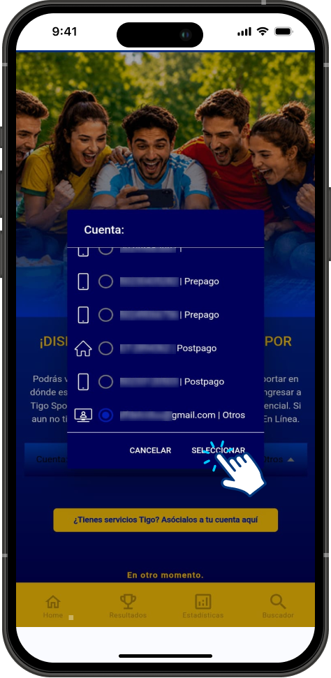 Cambiar cuenta paso 3