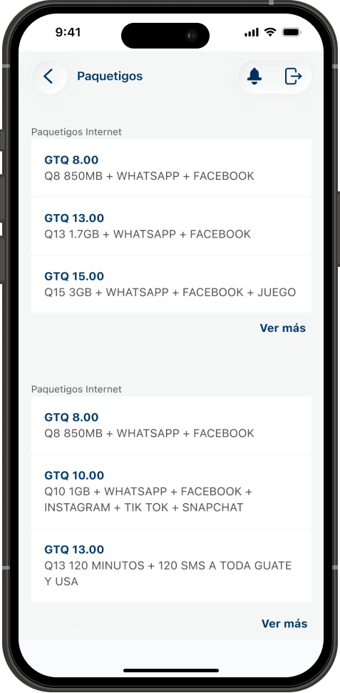 Paso 5 - Listado de Paquetigos con su precio y contenido