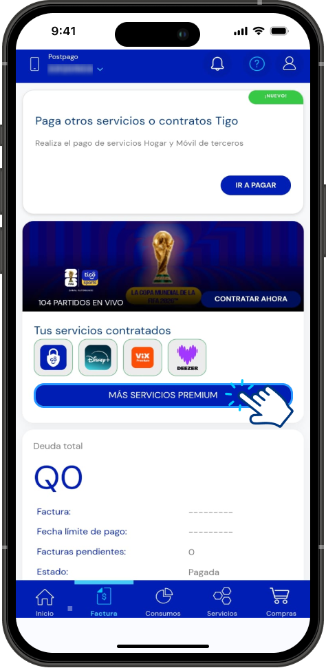 Paso 1 - Postpago Tigo en Línea
