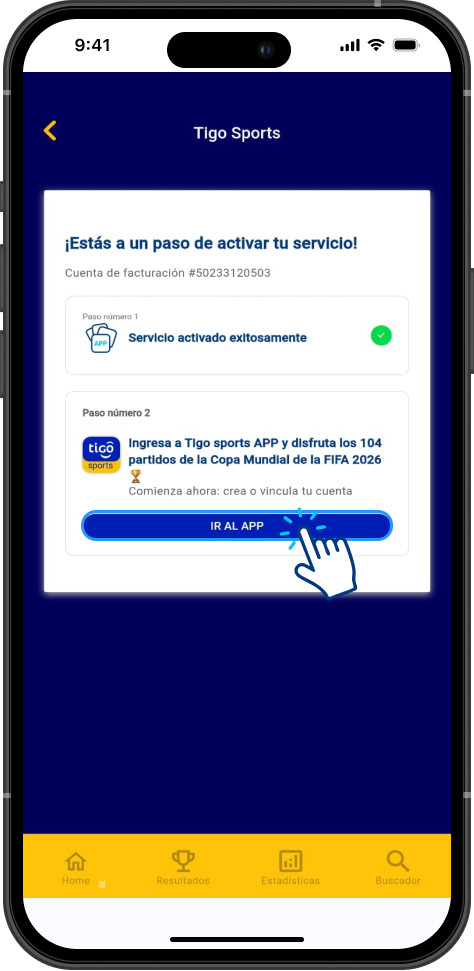 Paso 4 - Postpago App Tigo Sports