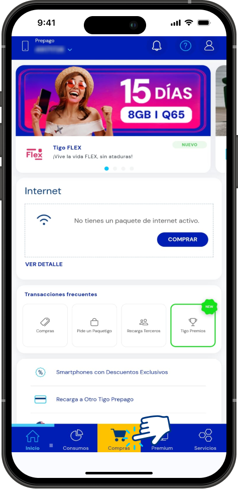 Paso 1 - Prepago Tigo en Línea