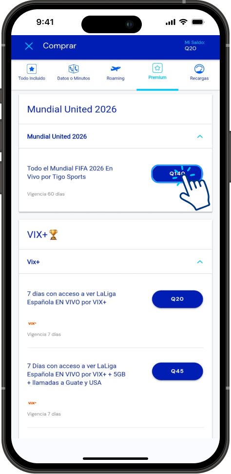 Paso 2 - Prepago Tigo en Línea