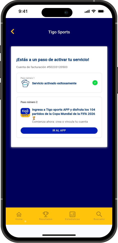 Paso 6 - Prepago App Tigo Sports