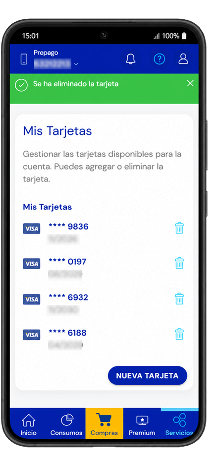 Aviso de tarjeta eliminada