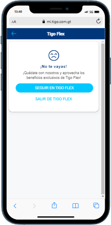 Paso 6 - Confirmación de salida de Tigo Flex