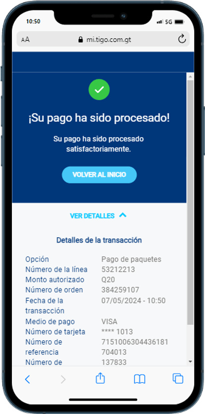 Paso 1 - ¡Su pago ha sido procesado!